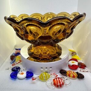 Amber Moon and Stars candy dish/compote.